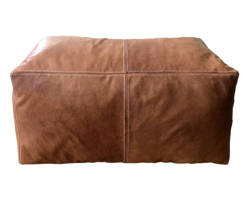 Marockansk Läder Sittpuff Brun XL - Brown (40 x 40 x 40 cm)
