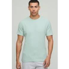 Mens Sage Slim Fit Waffle T-Shirt