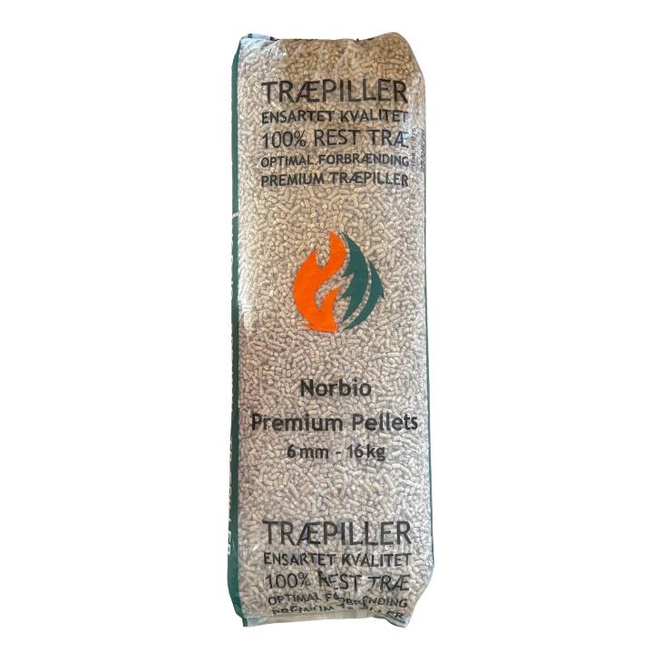 Norbio Træpiller Premium 8mm, 825 kg (55x15 kg sække).