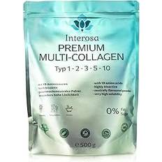 INTEROSA Collagen Powder 500 g - Kollagen Pulver Type 1 2 3 5 10 - Premium Collagen Complex - Peptider Tasteless - Hydrolysate Protein Super Soluble