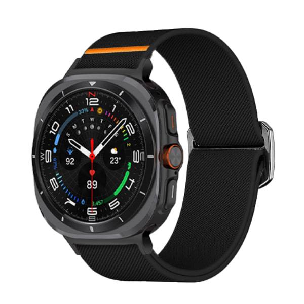 Samsung Watch 7 Ultra-band - Slitstarkt nylon sportarmband (svart)