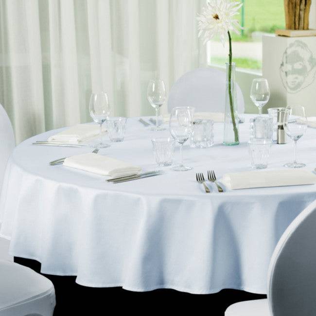 Gastro hvid Ø 200 cm, rund damask dug