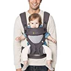 Ergobaby Omni 360 Cool Air Mesh, Ergonomisk Bärsele Med Justerbar Position, Vadderat Stöd För Korsryggen, Utfällbart Solskydd, Carbon/Grey