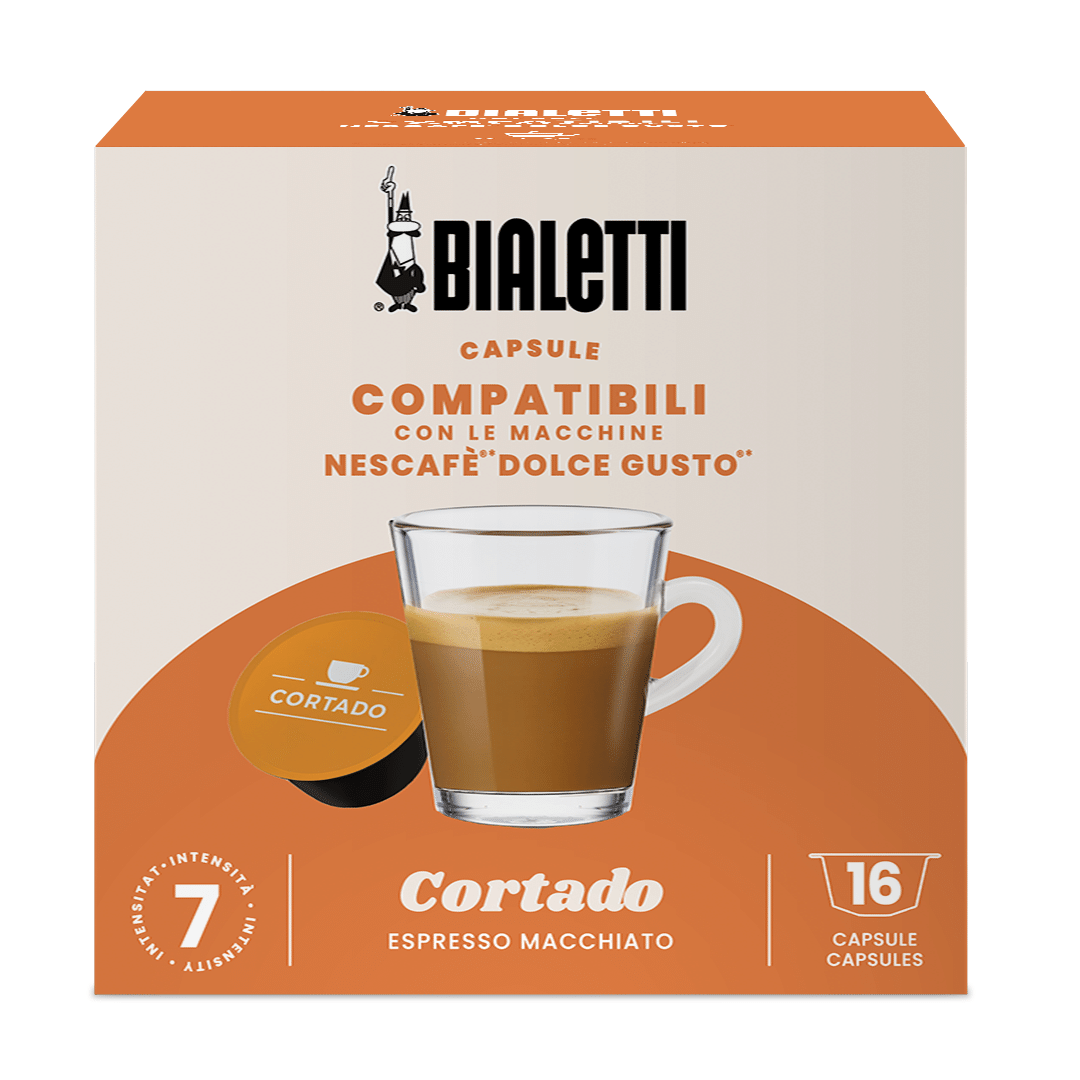 Bialetti Dolce Gusto Compatible Capsules - 6 Pack (6g x 96) / Cortado (6 Pack (6g x 96))