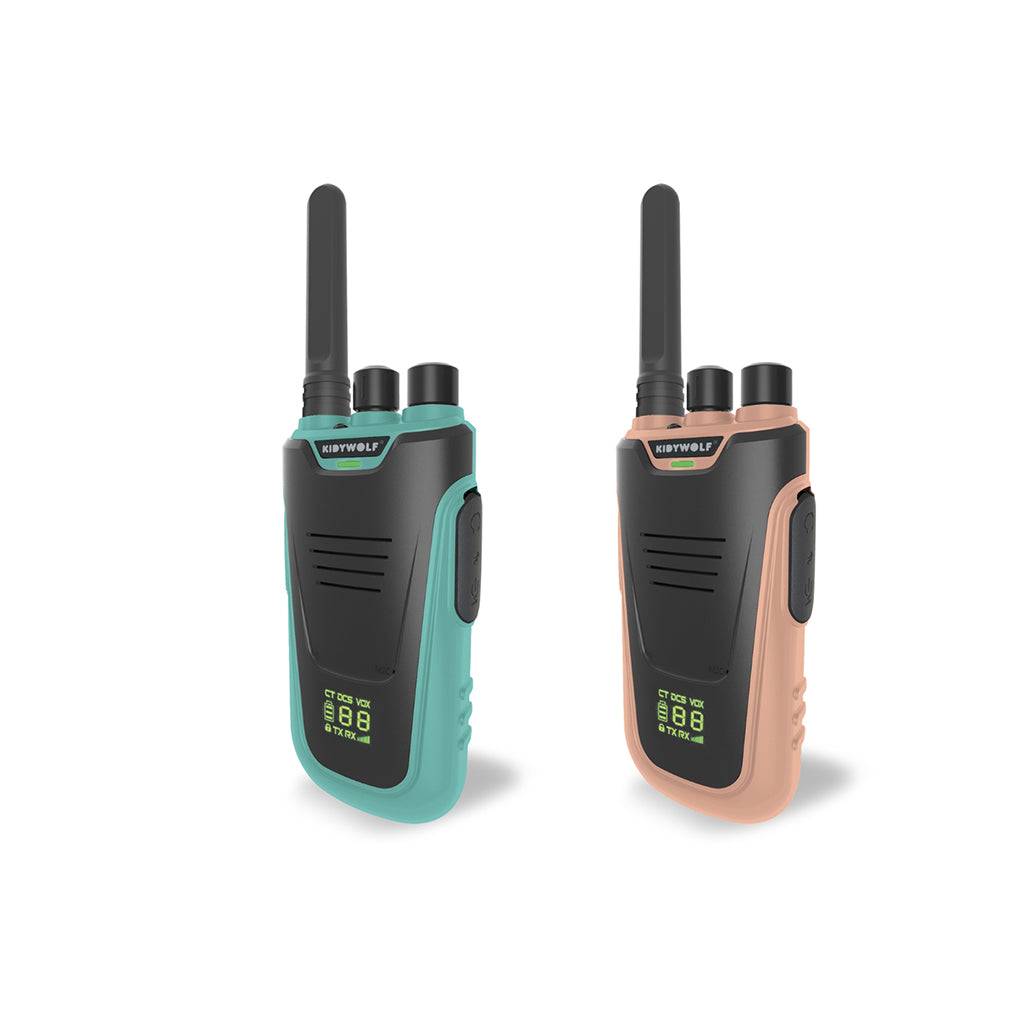 Kidywolf walkie talkie til børn Kidytalk - Cyan/Nude