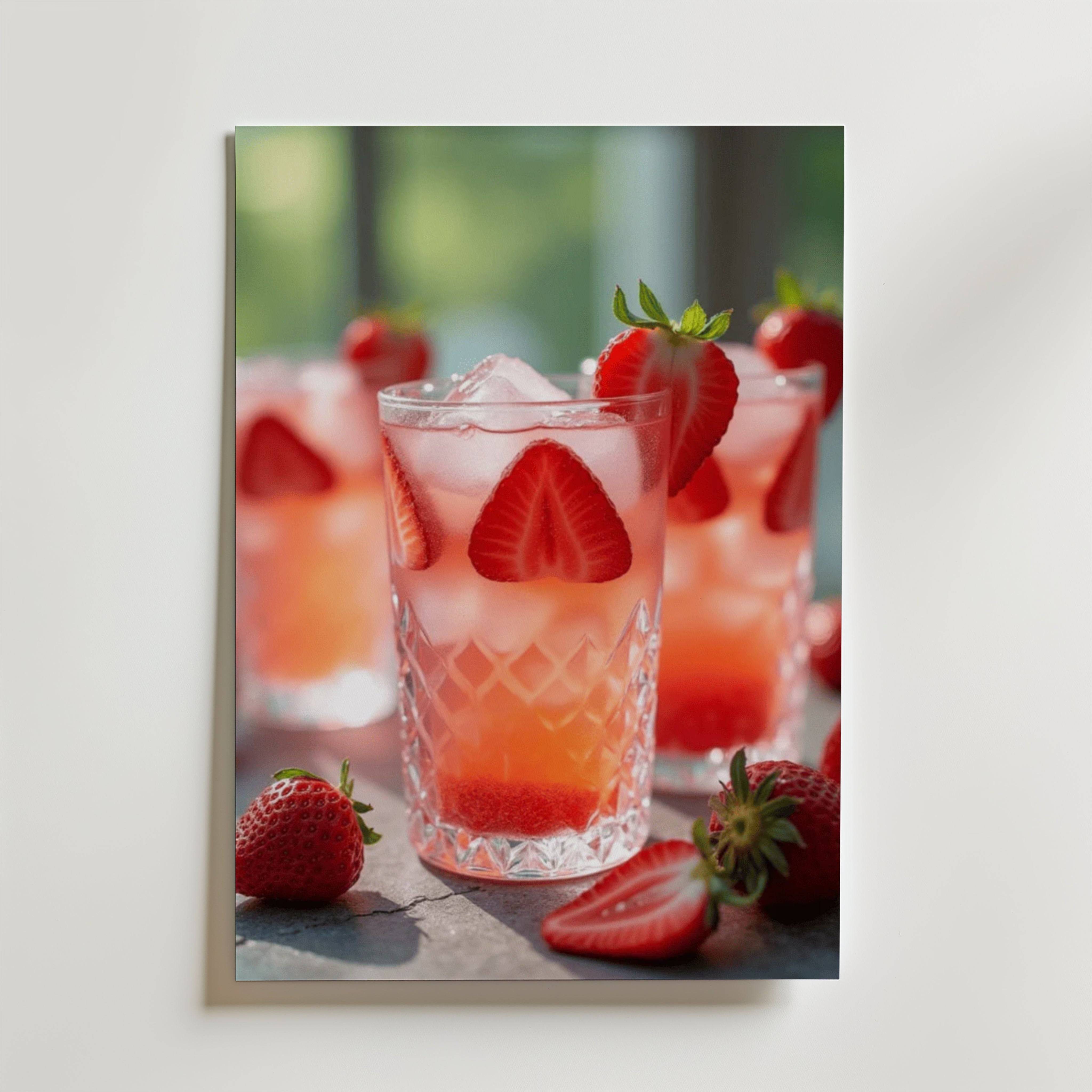 Strawberry Drink Poster - Fine Art Poster 13x18 cm