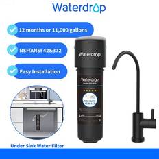 Waterdrop 10UB vattenfiltersystem för underskänksbruk med separat kran, NSF/ANSI 42-certifierad, 30 000 liter vattenfilter för dricksvatten, minskar 9 - Svart