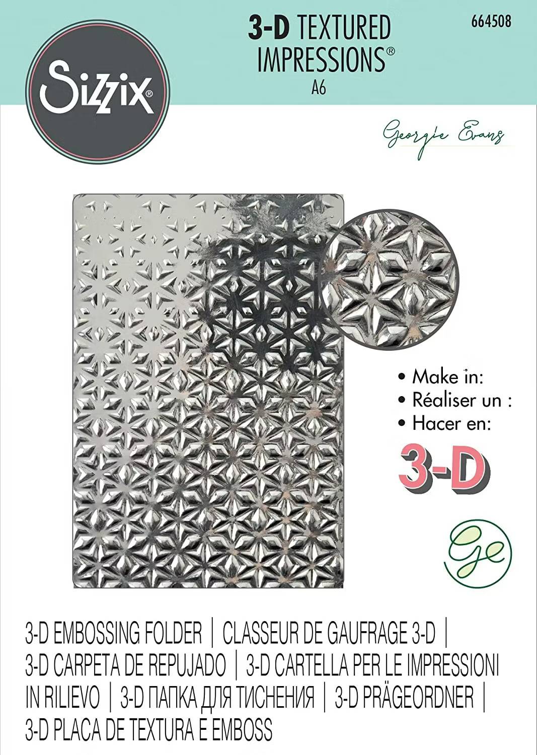 Sizzix 3-D Textured Impressions Embossing Folder - "Star Fall"