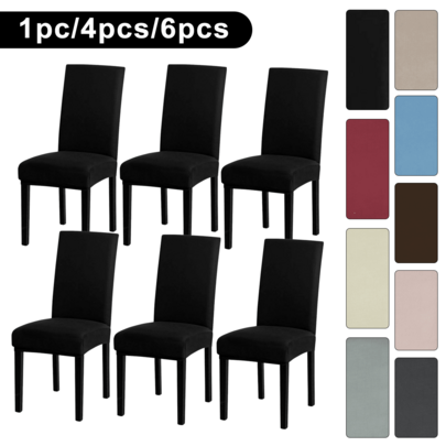 1 st/4 st/6 st svart borstad mjölksilke heltäckande stolsskydd för matstol, minimalistiskt enfärgat högelastiskt universellt stolsskydd, lämpligt för - Multifärgad (Multi-size)