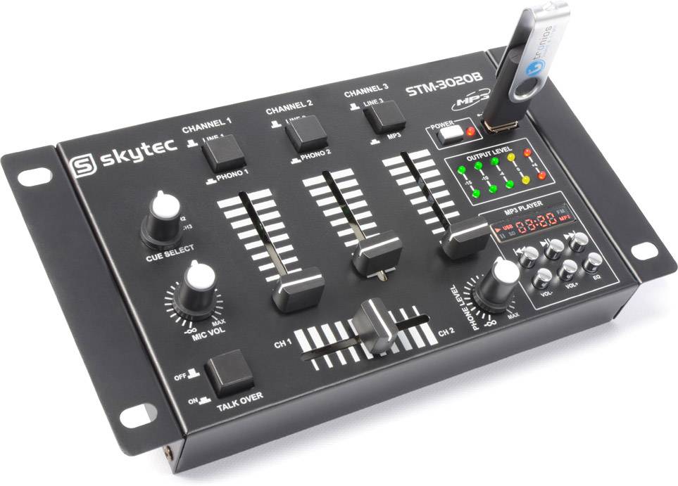 Skytec STM-3020B 6-Kanal-Mischpult USB/MP3 - Schwarz