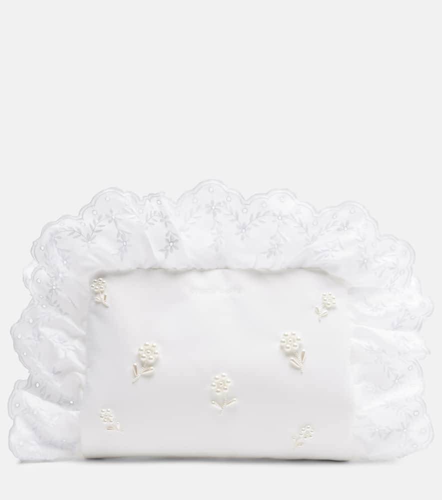 Simone Rocha Pillowcase embellished ruffled clutch - white - One Size