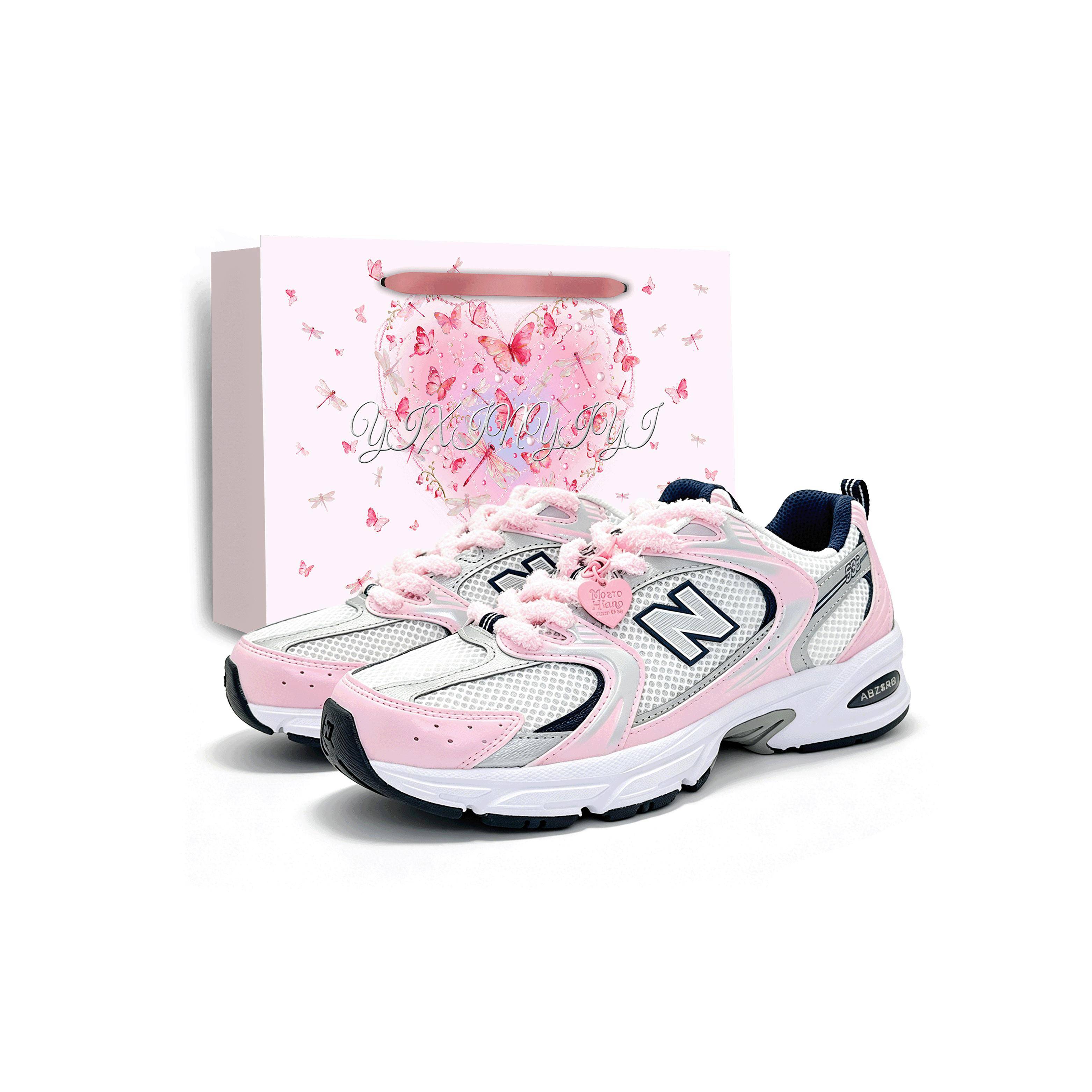 New Balance NB 530 Tyg Halkskydd Höjdökande Lågskurna Löparskor Unisex Silver Rosa MR530SG(Team1962-LD) cm white