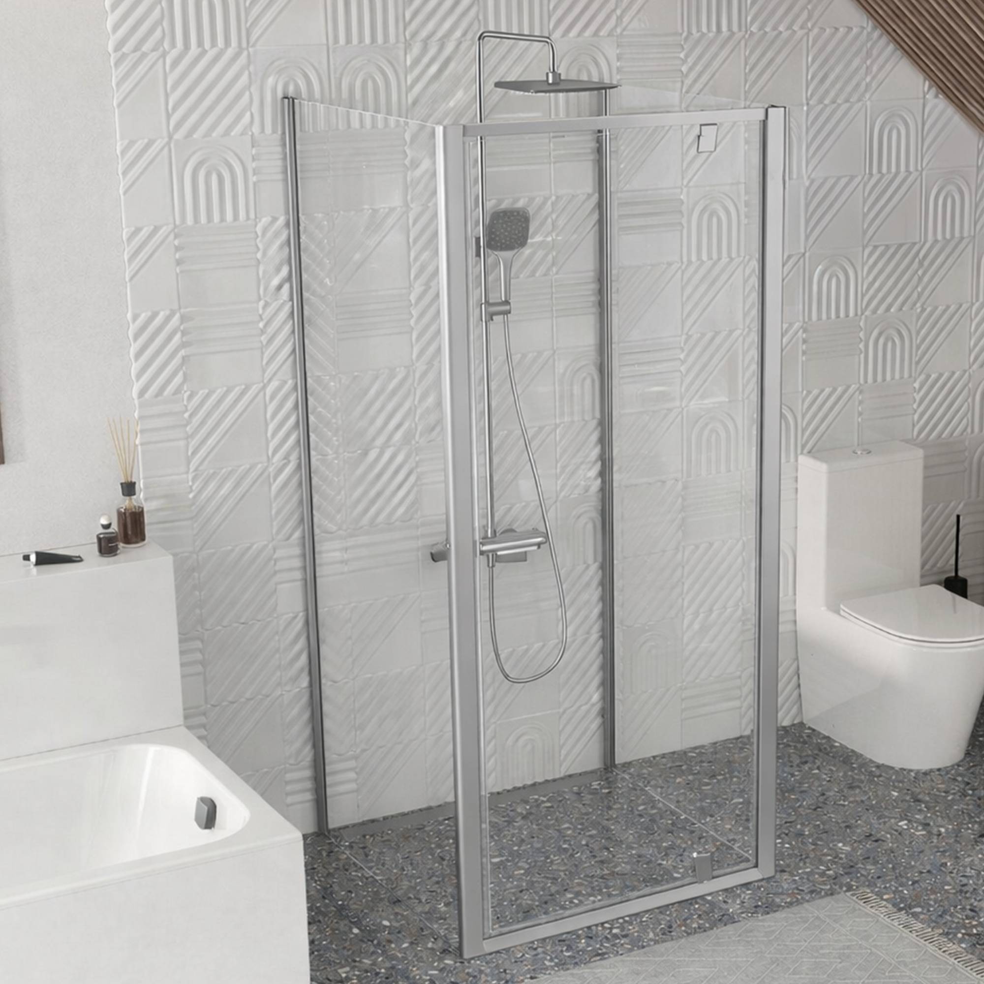 Ravak Duschkabin Pivot 90x90 cm Krom Matt