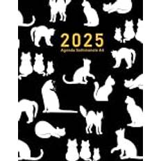 2025: Agenda Settimanale A4 Grande da Gennaio 2025 a Dicembre 2025, Ogni Settimana in Due Pagina, Copertura del Gatto