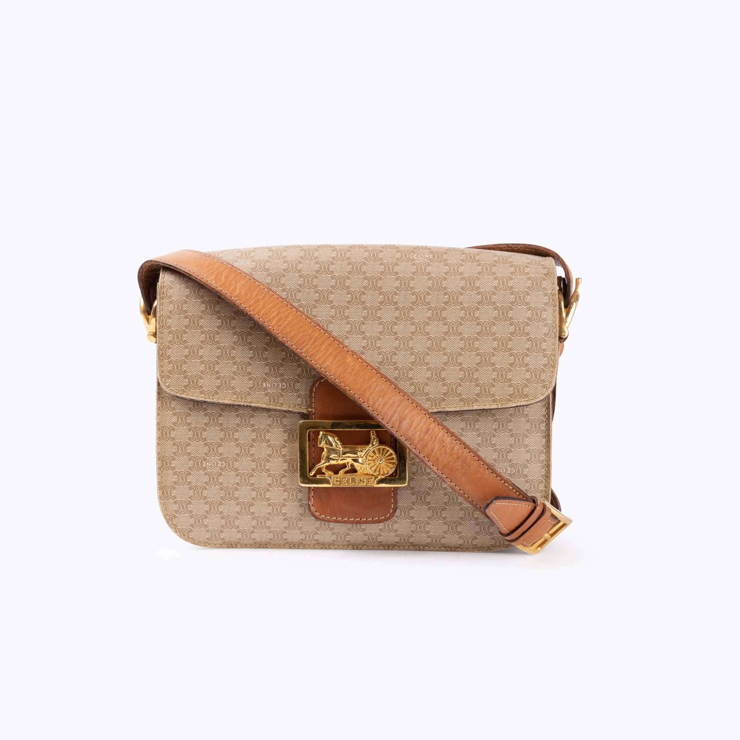 CELINE Classic Horse Carriage Medium Box Bag - Beige (One Size)