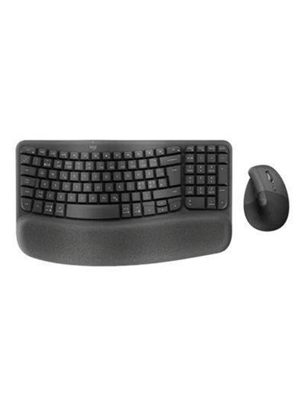 Logitech Wave Keys and Lift Combo - Tastatur & Mus sæt - Amerikansk engelsk - Sort