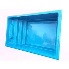 Glasfiberpool Carat 7,50 x 3,70 x 1,55 m (Anpassningsbar) Lillehammer: 7,84 x 3,78 x 0,87m i Klarglas (Silver) Utan Poolvärmepump