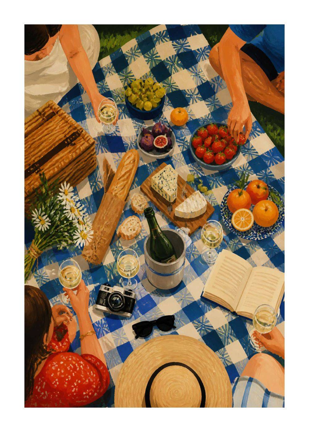 Picnic Club Poster - Vit kant / 30x40 cm