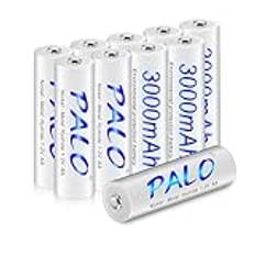 Mspalocell Batteri AA 3000mAh 10 st, 1.2V Ni-MH AA Uppladdningsbara batterier Uppladdningsbara med dammlåda, AA-batterier med hög kapacitet, Batteri Uppladdningsbart AA Låg självurladdning