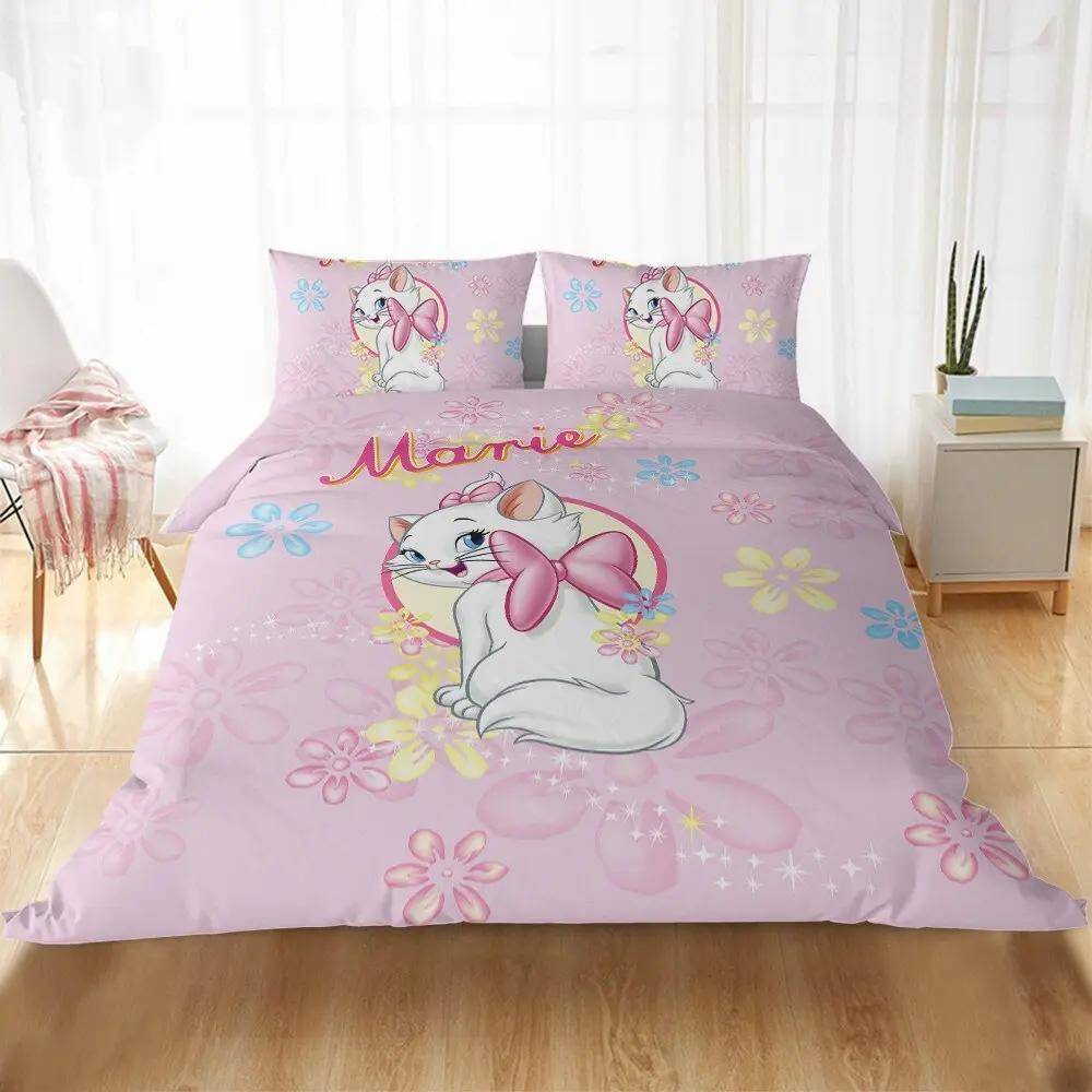 Påslakan Rosa Aristocats Marie Och Blommor, 210 x 210 cm