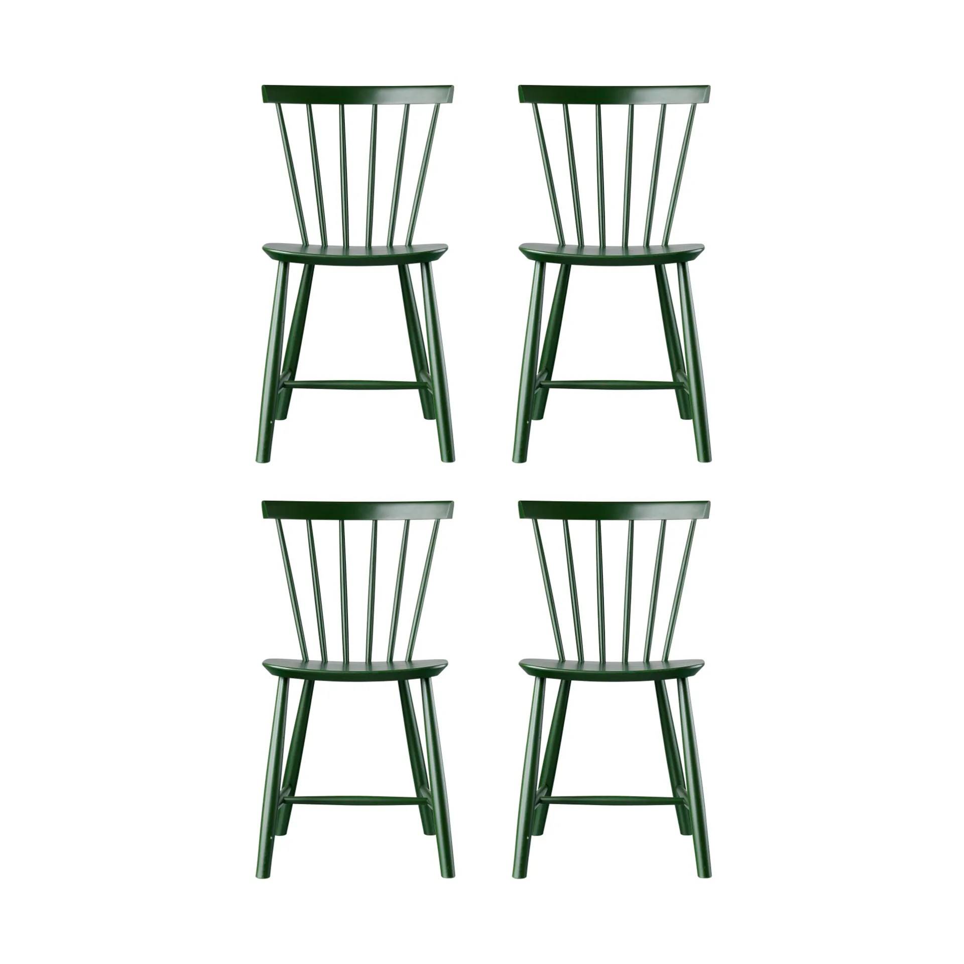FDB Møbler J46 stol, Beech bottle green painted, 4-pack