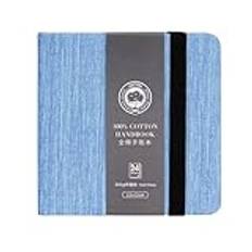 Lightwish Fyrkantig akvarelljournal, 100 % bomullspapper, 300 gsm/63,5 kg, syrafri, 24 ark kallpress vattenfärg skissbok för konstnärer vuxna studenter, 10 x 11,7 cm (4,7 x 4,7 tum) (blå)