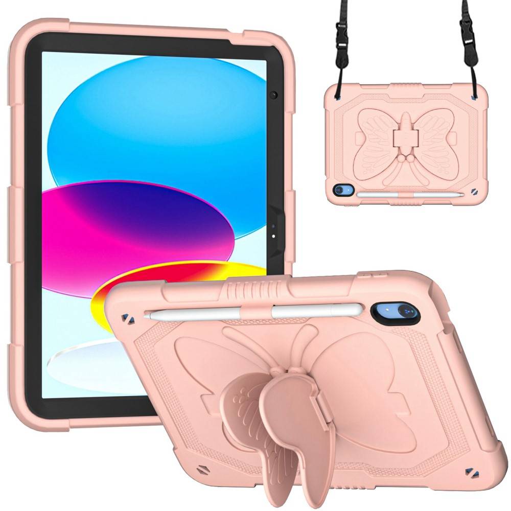 Hybridcover sommerfugl Apple iPad 11 11th Gen (2025) lyserød