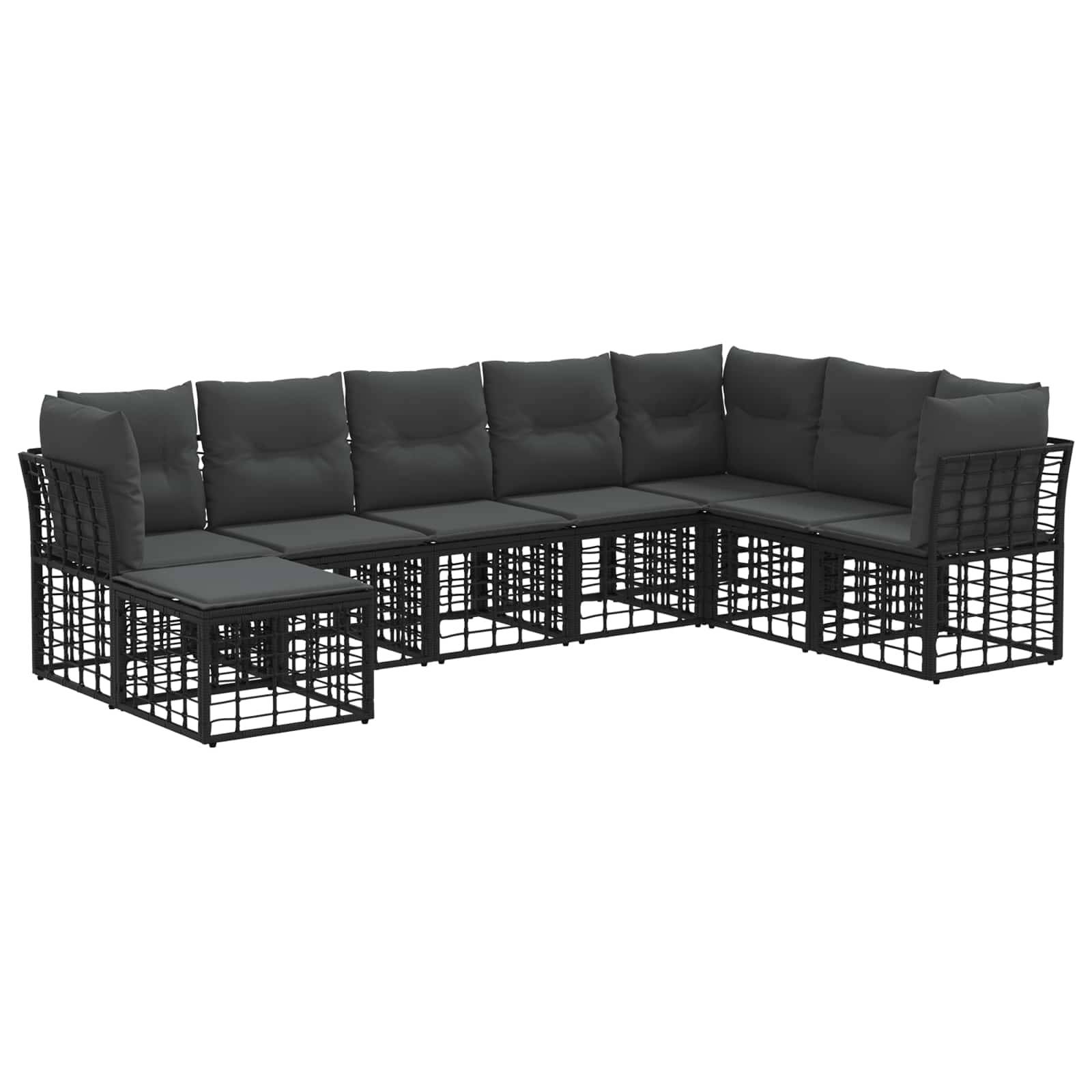 vidaXL Udendørs sofagruppe Sort Polyester