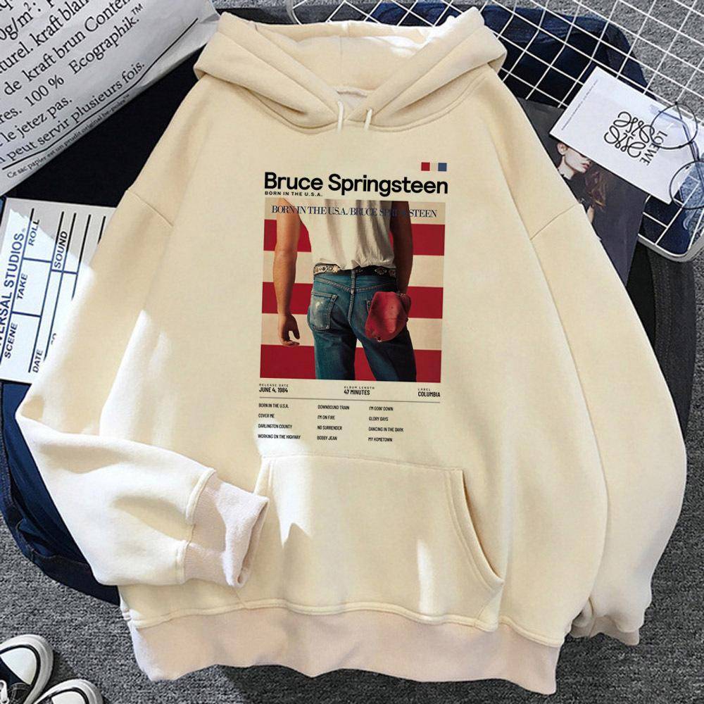 Bruce Springsteen Huvtröja Grafisk Manga Designer Serie cm black