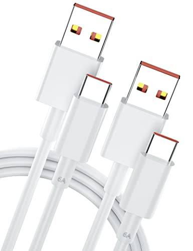 iMangoo USB C-kabel 120 W 6 A [2 stycken 1 m], typ C-laddningskabel för
