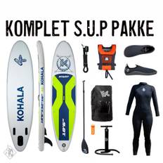 SUP startpakke komplet inkl. neoprendragt, sko og vest | Ready to go Paddleboard-pakke