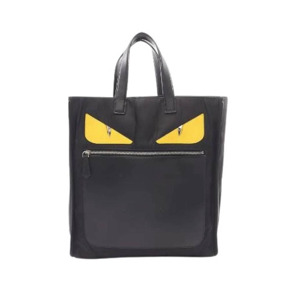 Fendi Vintage Pre-owned Bag Bugs Monster Nylon Leather Tote Bag - Vintage - Herre - Sort - ONE SIZE - Nylon