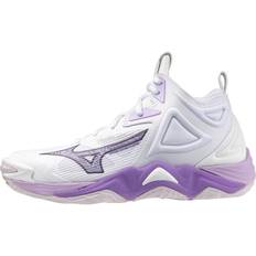 Mizuno Wave Momentum 3 Mid Dam -  Handbollsskor - vit / lila - Storlek 40 1/2