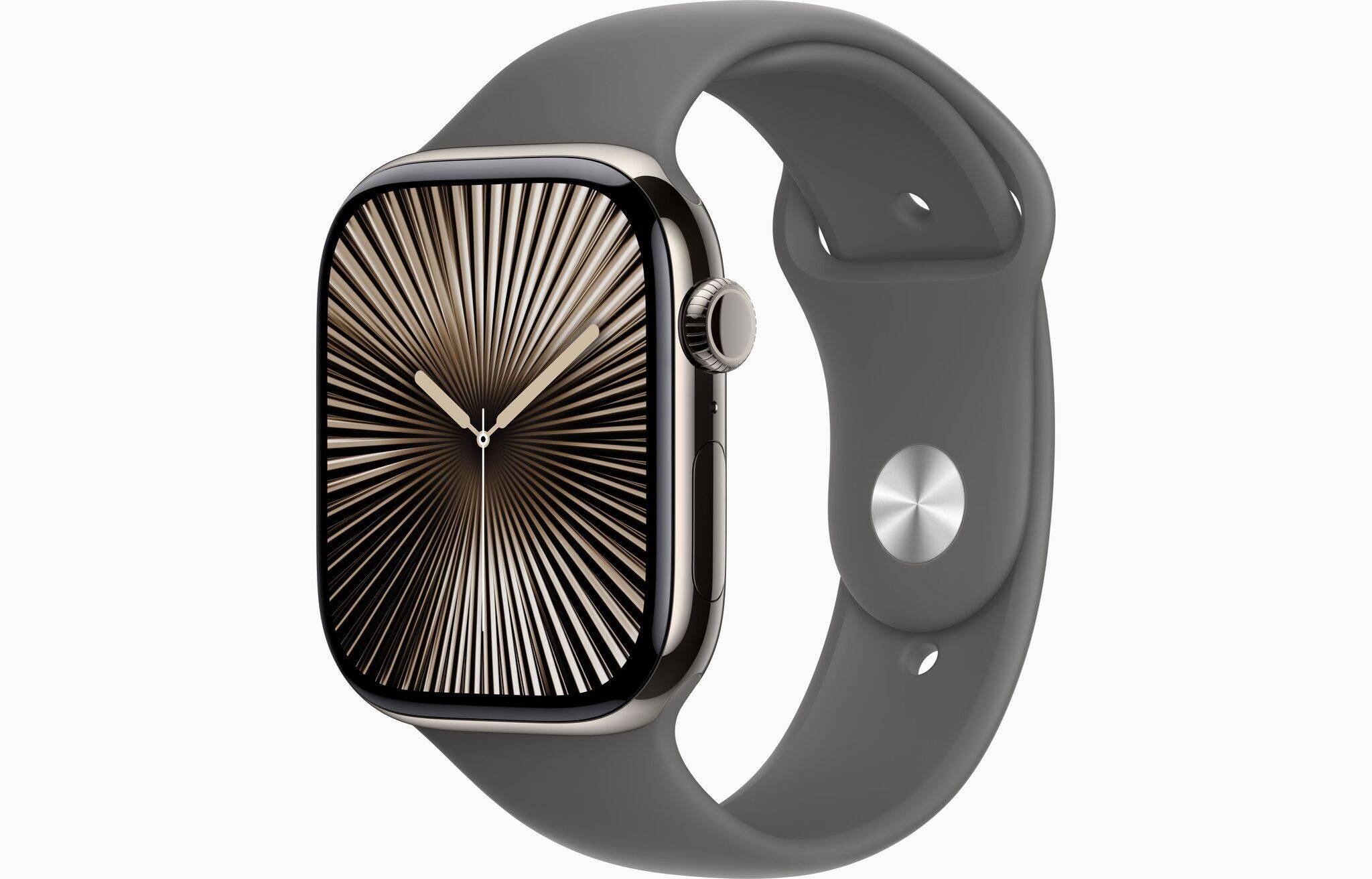 Apple Watch Series 10 Titan 46 mm (2024) | GPS + Cellular | naturlig | Sportband S/M | granitgrå