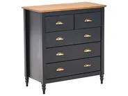 5 skuffers commode SHILLINGTON Fyretræ Hvid