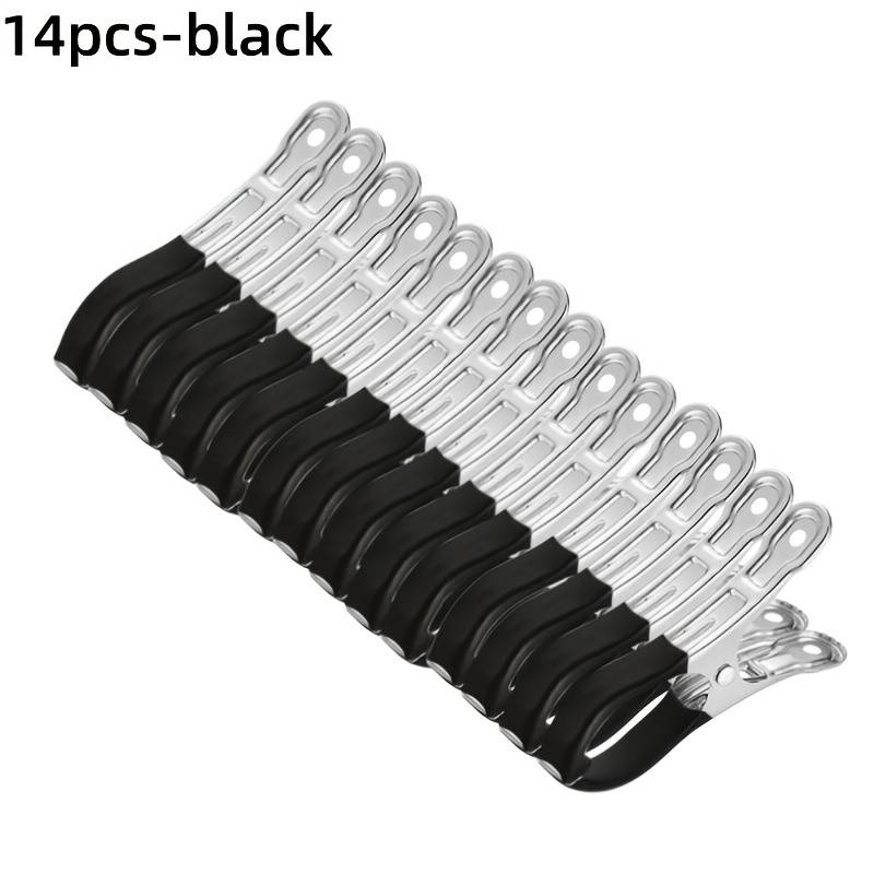 14pcs Heavy-duty Pool Cover Clips, Stainless Steel Windproof Spring Clips, Suitable For Above-ground Pool Covers, With Plastic Anti-slip Sleeves And Rust-proof Design, Pool Cover Fastening Clips