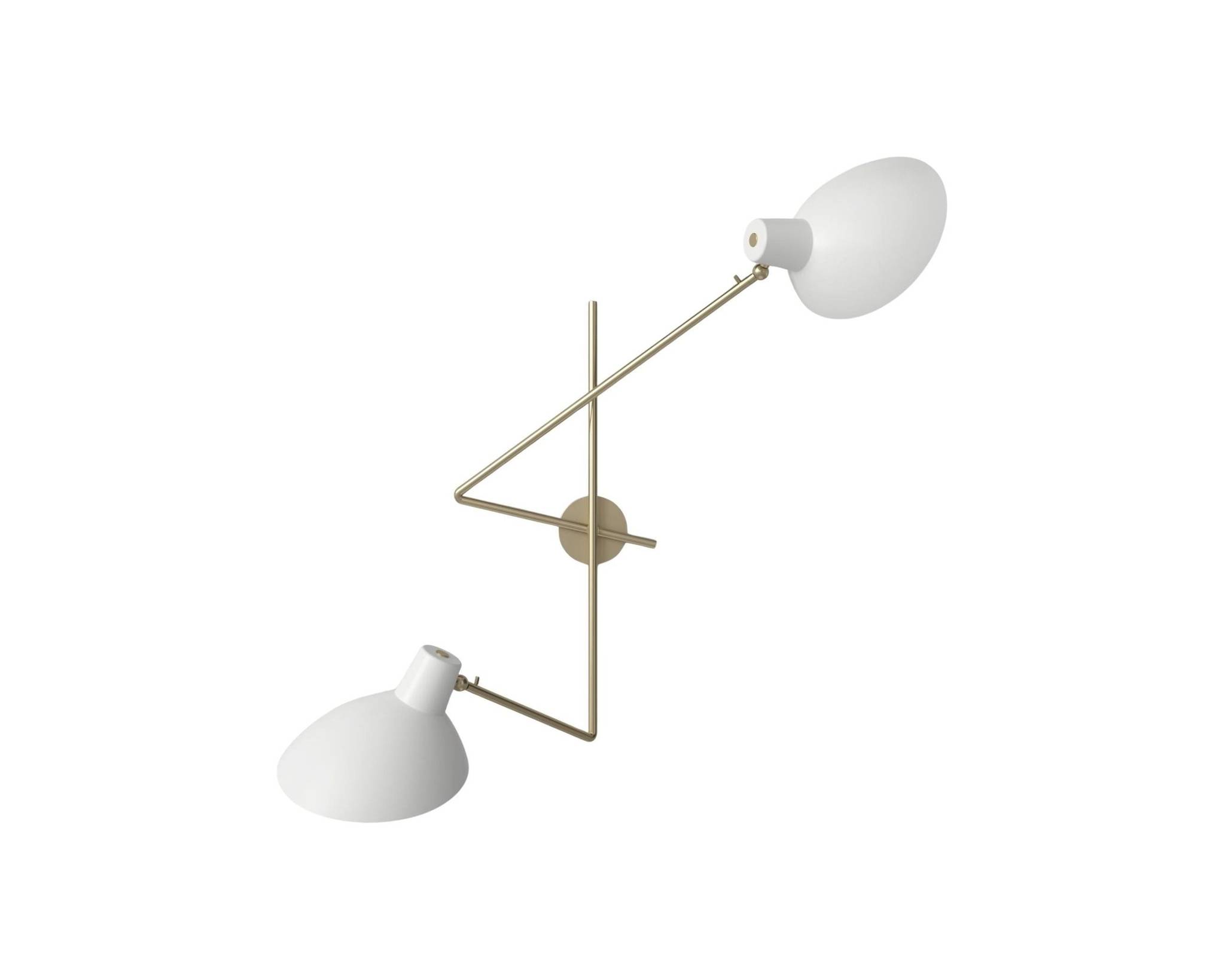 Astep VV Cinquanta Twin vägglampa vit / mässing