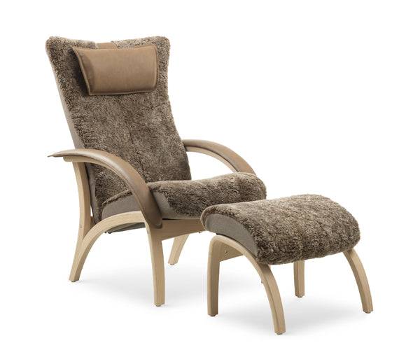 Brunstad Delta Legend Original Lænestol - Fåreskind - Classic Nougat / Eg Hvidpigmenteret / Scandinavian Grey