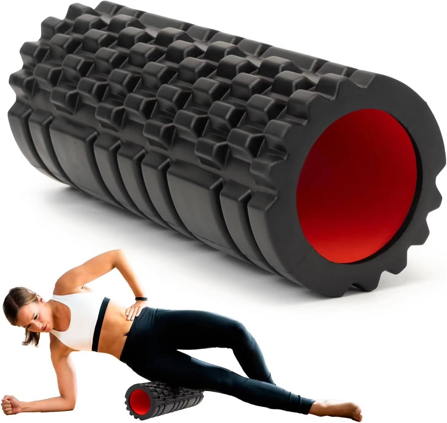 Foam Roller Yoga Column Fitness Yoga EVA Foam Roller Yoga Stick Deep Tissue Massage Roller, Suitable for Back/Waist/Leg Muscle