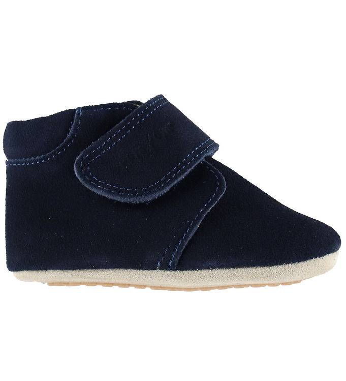 Pom Pom Skindfutter - Beginners Velcro - Navy Suede - Pom Pom - 23 - Skindsko