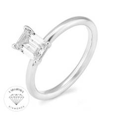 Emerald Cut Solitaire ring i hvidguld med lab-grown diamant - 0.50 ct lab-grown diamant / 14 Karat