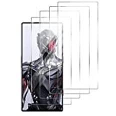 GIOPUEY [4-pack skärmskydd kompatibelt med Nubia Red Magic 8 Pro / 8S Pro, högöverföringsglas, reptåligt, fodralvänligt, oljesäkert, härdat glas