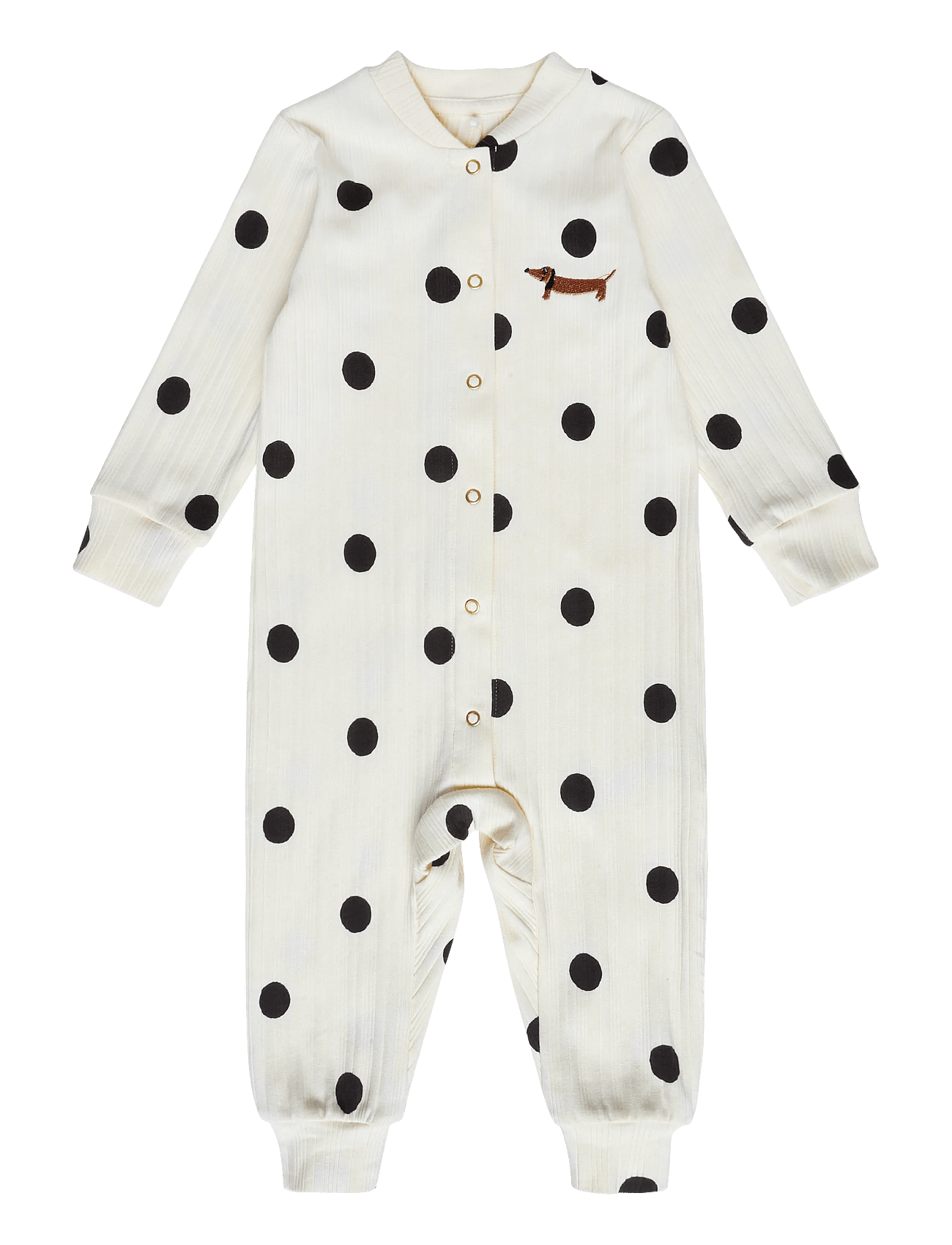 Mini Rodini Dots Aop Dog Jumpsuit - White - 80/86