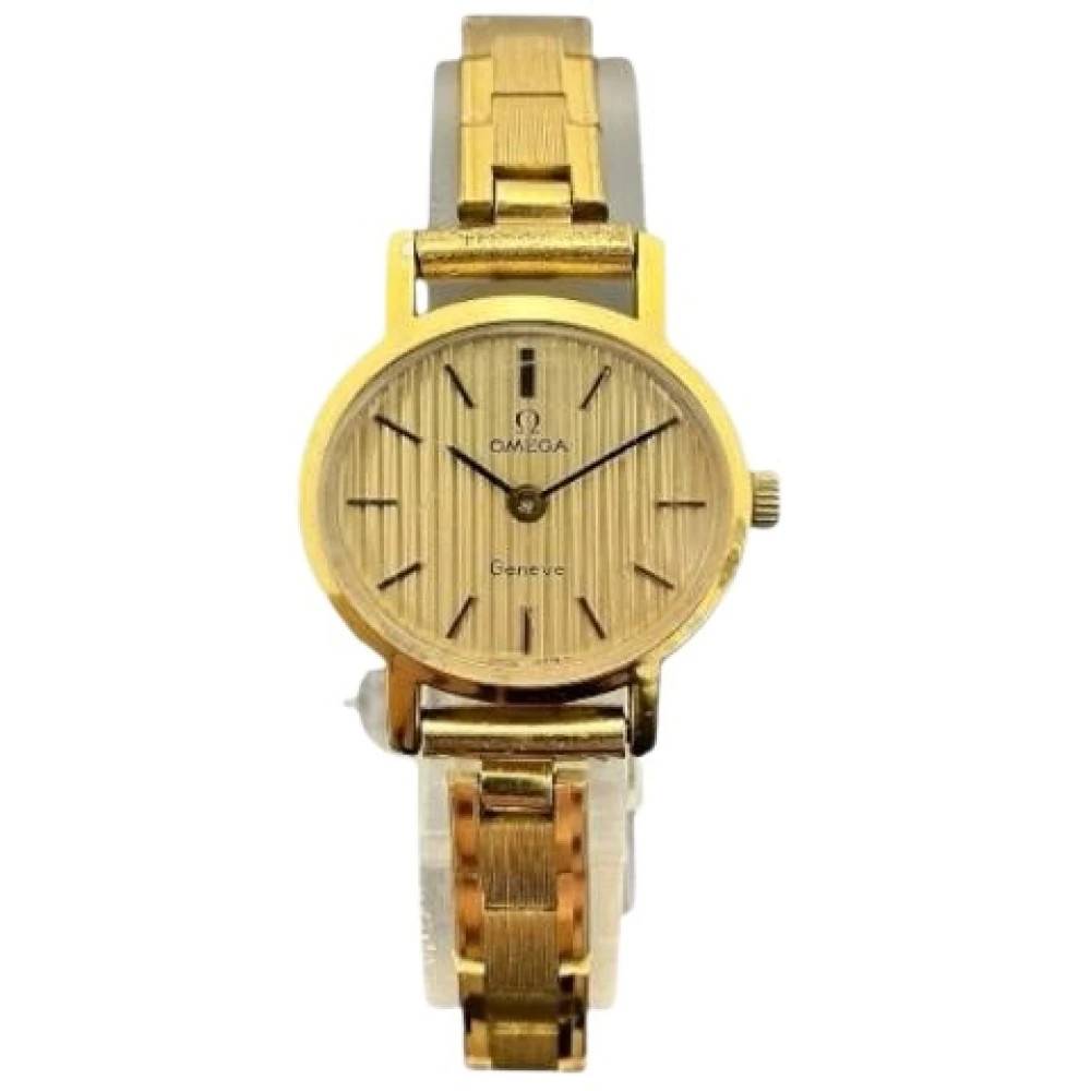 Omega Vintage, Vintage , Herr, ONE Size, Pre-owned Geneve Armbandsur i rostfritt stål, guldpläterat