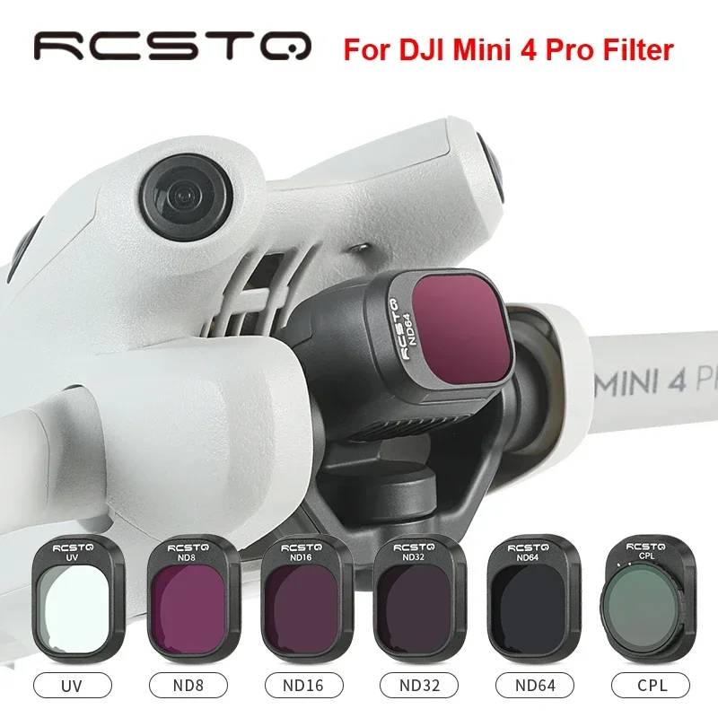RCSTQ Lens Filters for DJI Mini 4 Pro UV CPL ND8/ND16/ND32 ND64 Neutral Density/ND PL Filter Set Drone Photography Accessory