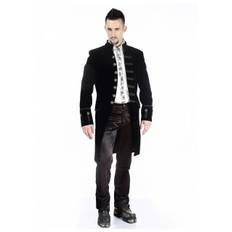 Gothic Aristokrat Herren Mantel Schwarzer Samt XL 54-56