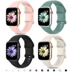 4-pak Sportsrem Kompatibel med Apple Watch Rem 38/40/41mm, Silikone Udskiftningsarmbånd til iWatch Ultra/Ultra 2, Series 9 8 7 6 5 4 3 2 1SE【HY】