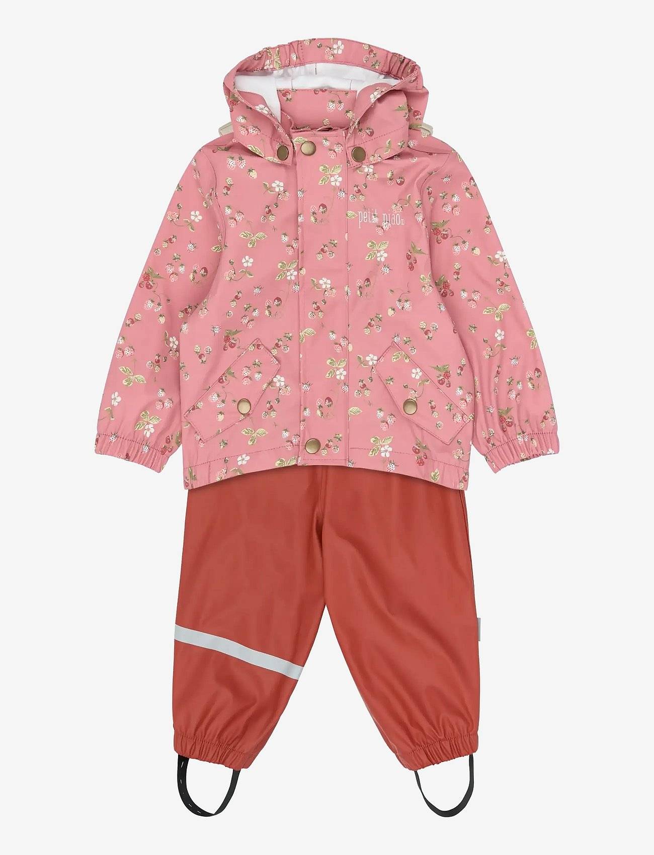 Petit Piao Ppdai Rainwear Set W. Susp. - Pink - 80