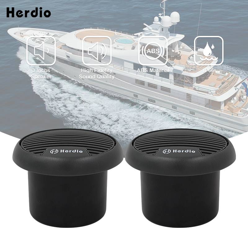 Herdio 3'' Waterproof Marine Speakers 2 Way Full Range Audio Stereo System Motorcycle Speaker With MAX Power 140W For Boat Car