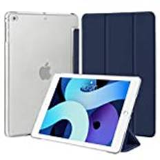 4UBonLife Fodral för iPad 9,7 tum 6:e/5:e Generationen 2018 2017, även för iPad Air 1/2, Smart Folio Case Smalt Lätt Hårt Skal Skyddsfodral, Automatisk Sömn/Väcknings Mörkblå